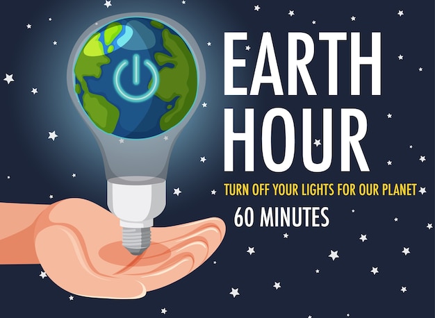 Premium Vector | Earth Hour campaign poster or banner turn off your ...